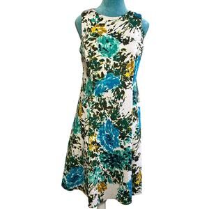 Liz Claiborne Women 12 Fit Flare A-line Dress Knee length floral sleeveless
